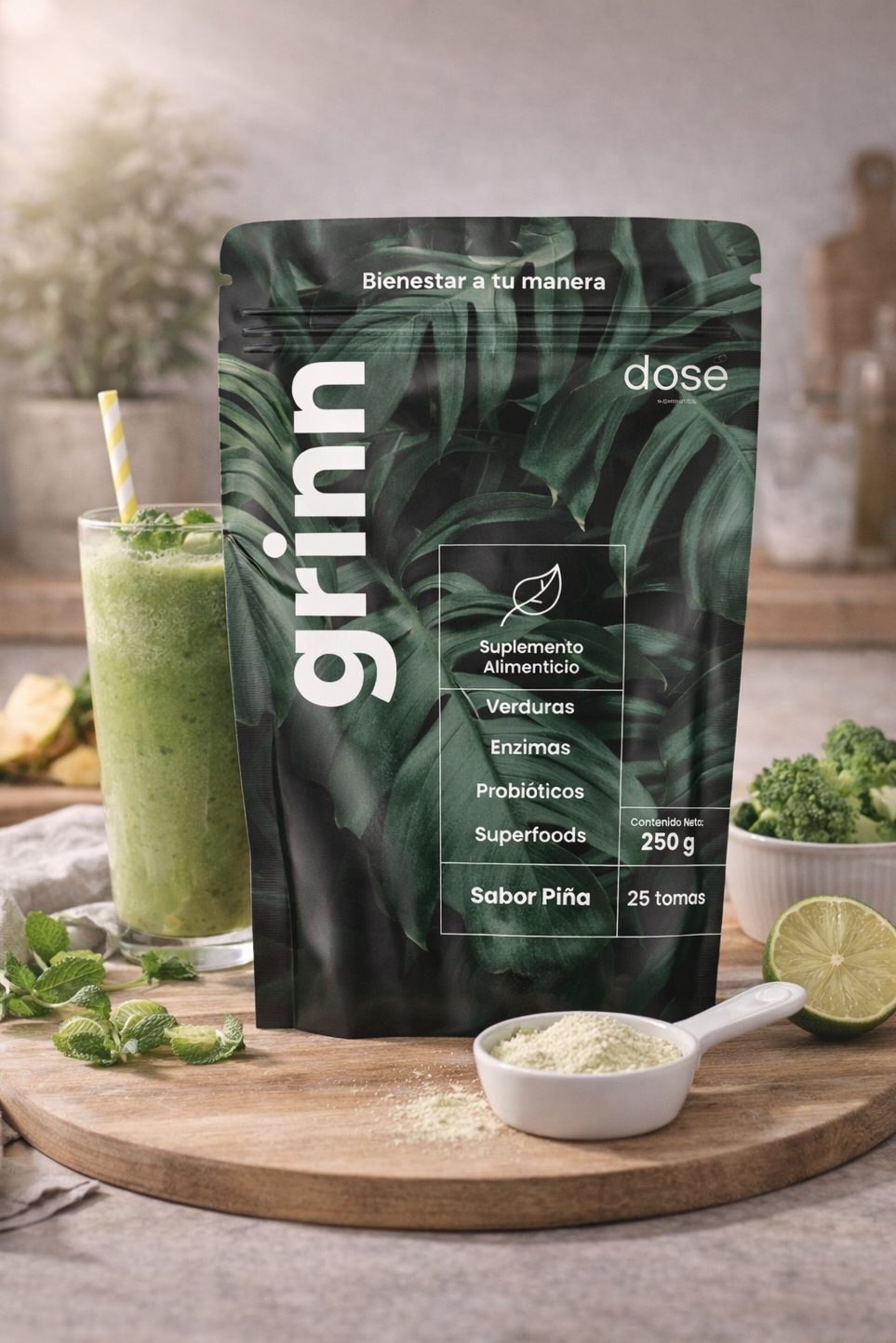 Grinn jugo verde