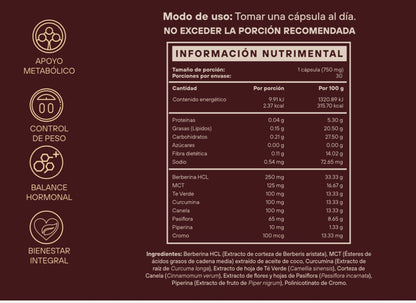 GLP1 & GIP — Cápsulas con Berberina (30 cáps)